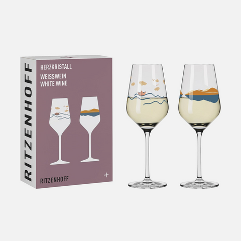 Harzkristall Crystal White Wine Glass Set