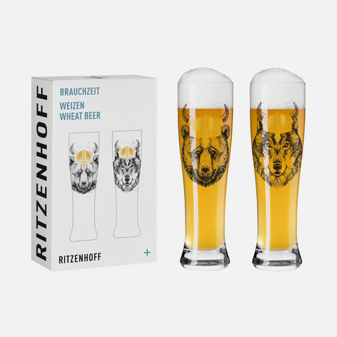 Usage Time Wheat Beer Glass Set - RDT