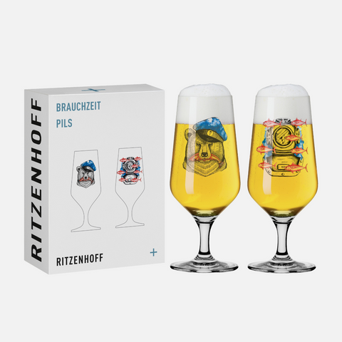 Brauchzeit Pilsner Beer Glass Set - Daniela Garreton