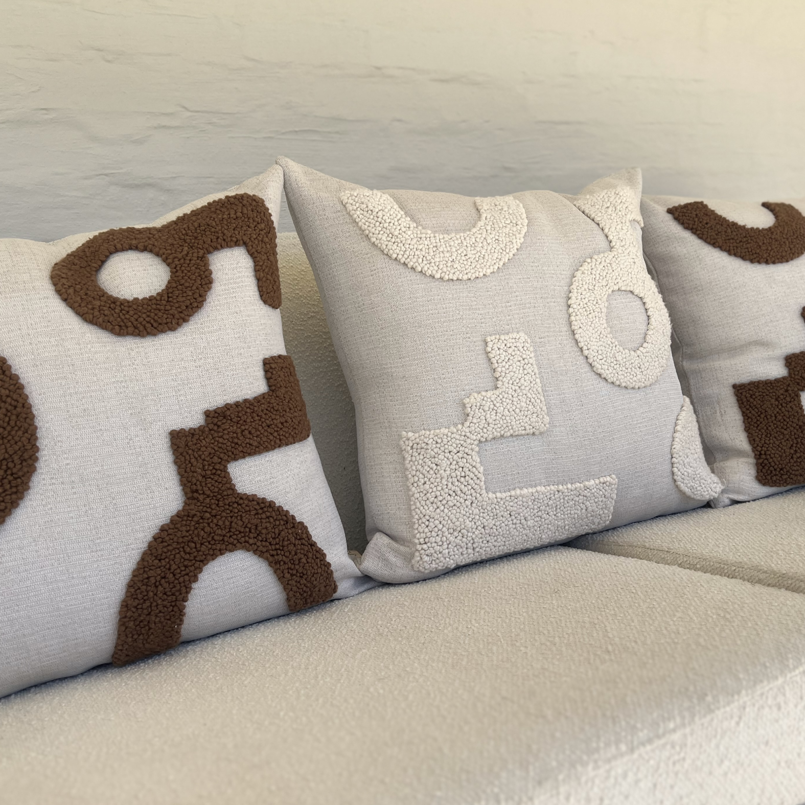 Punch Needle Scatter Cushion - Fields Pattern 1 - Brown