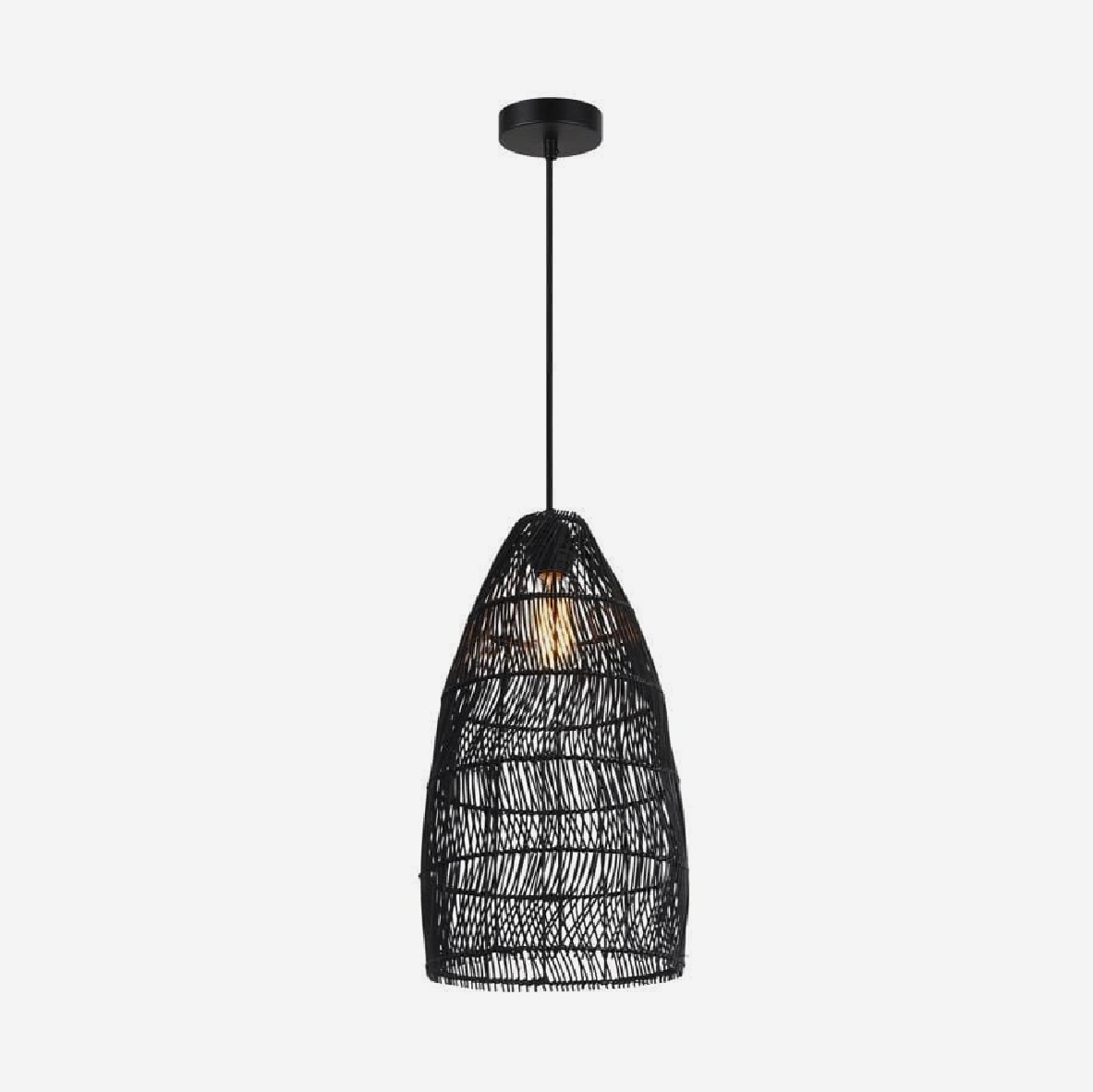 Rattan Pendant Light - Black