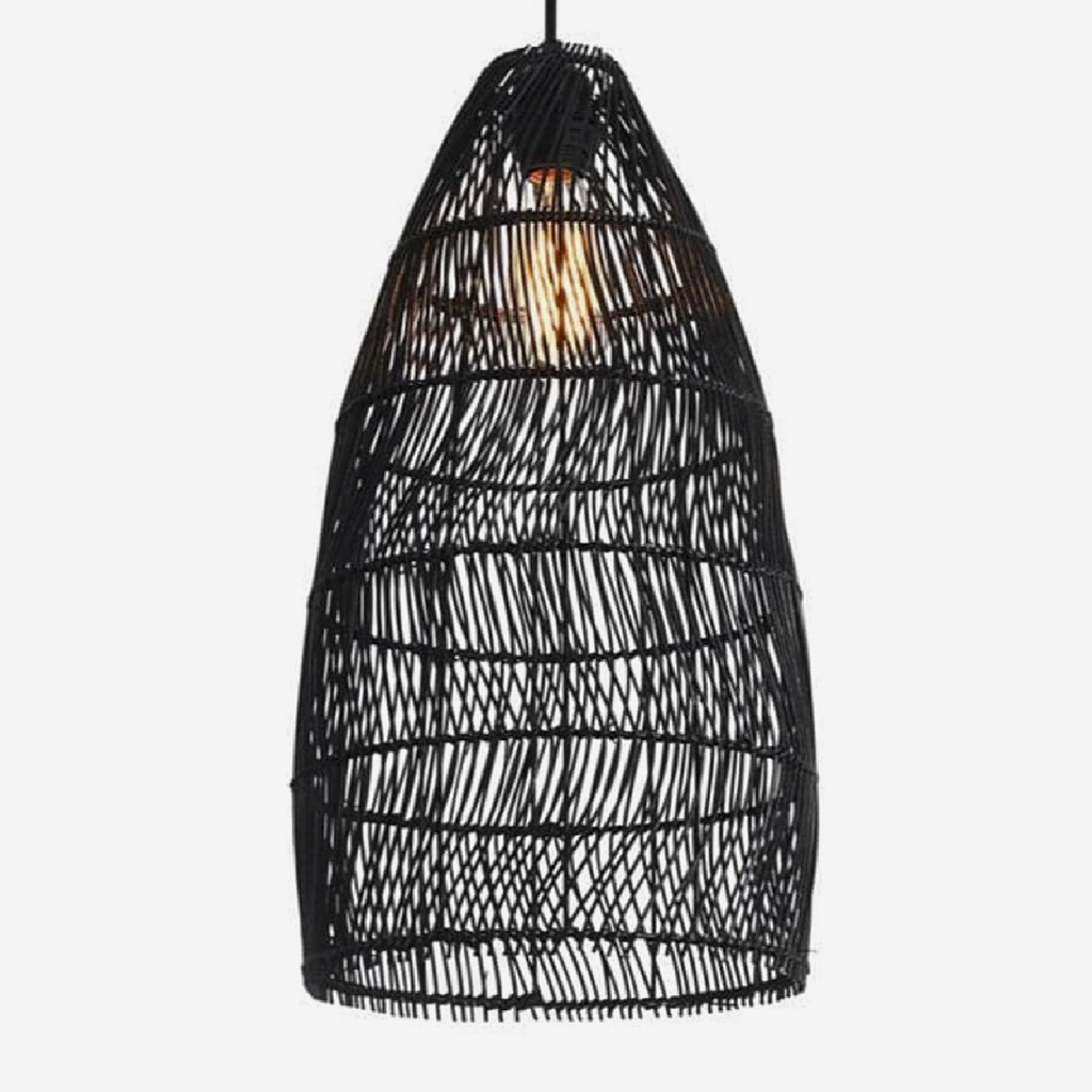 Rattan Pendant Light - Black