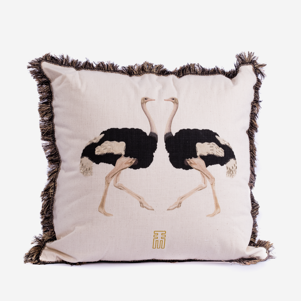 Scatter Cushion & Inner - Ostrich Lovers