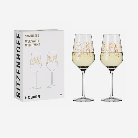 SagenGold White Wine Glass Set - Burkhard Neie