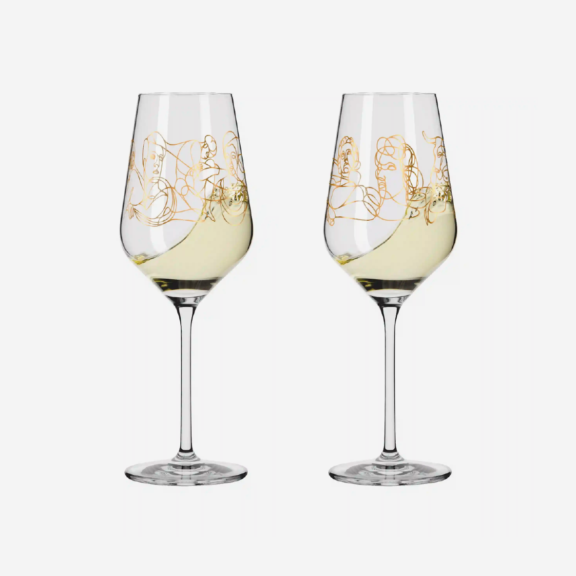 SagenGold White Wine Glass Set - Burkhard Neie