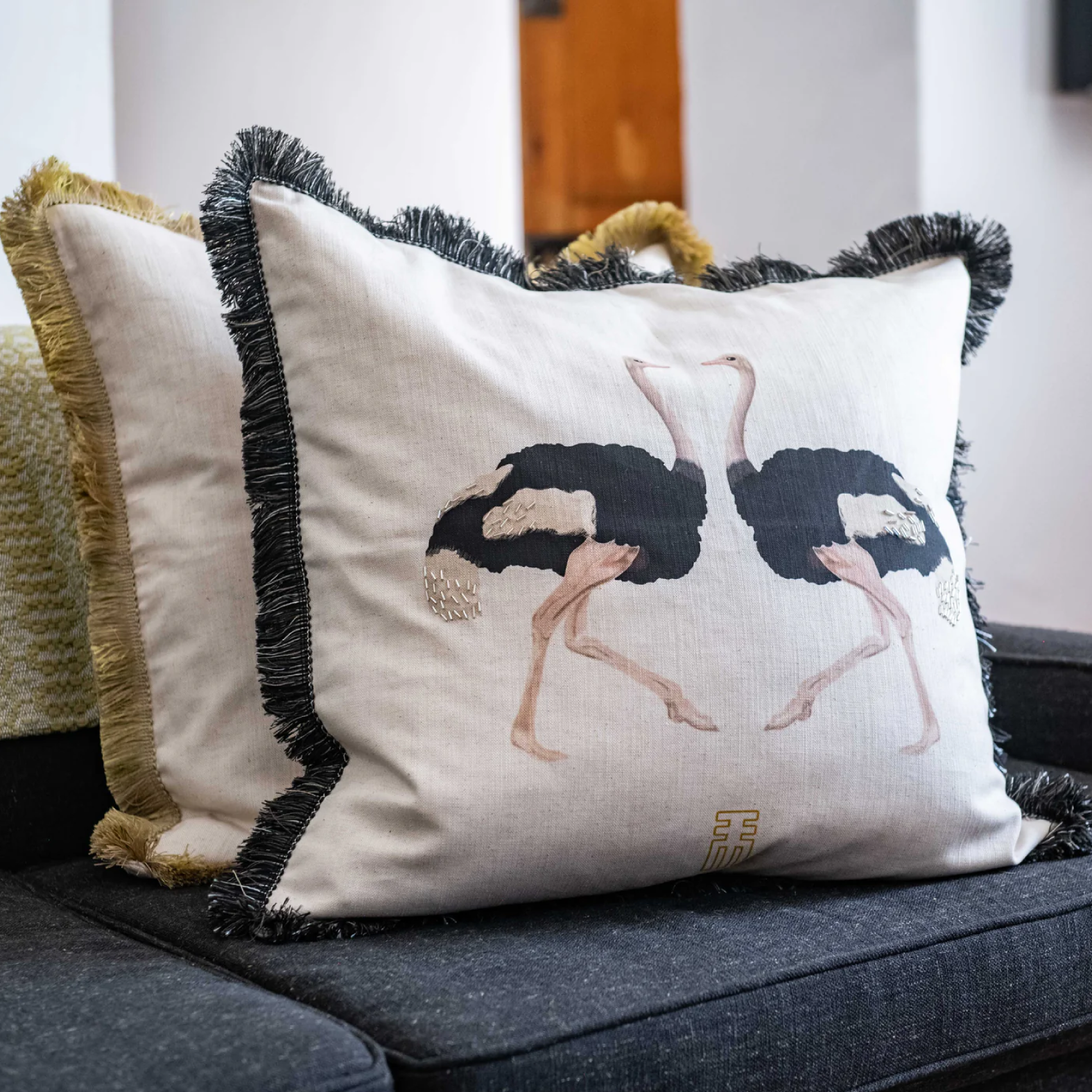 Scatter Cushion & Inner - Ostrich Lovers