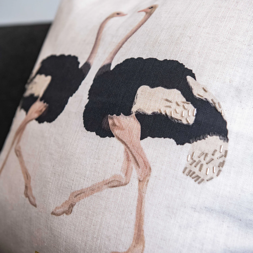 Scatter Cushion & Inner - Ostrich Lovers