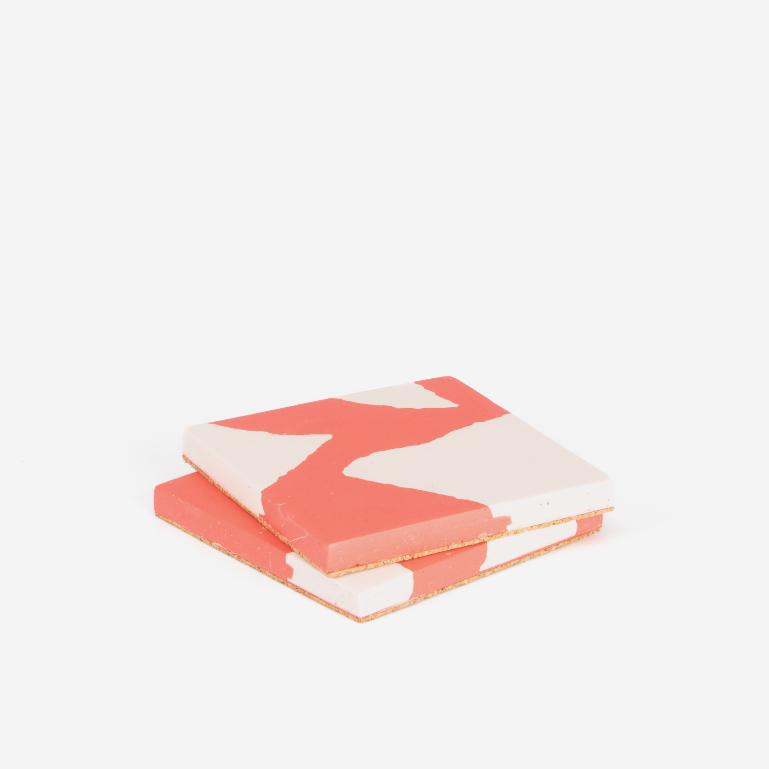 Set Of 2 Square Coasters - Pink Terrazzo