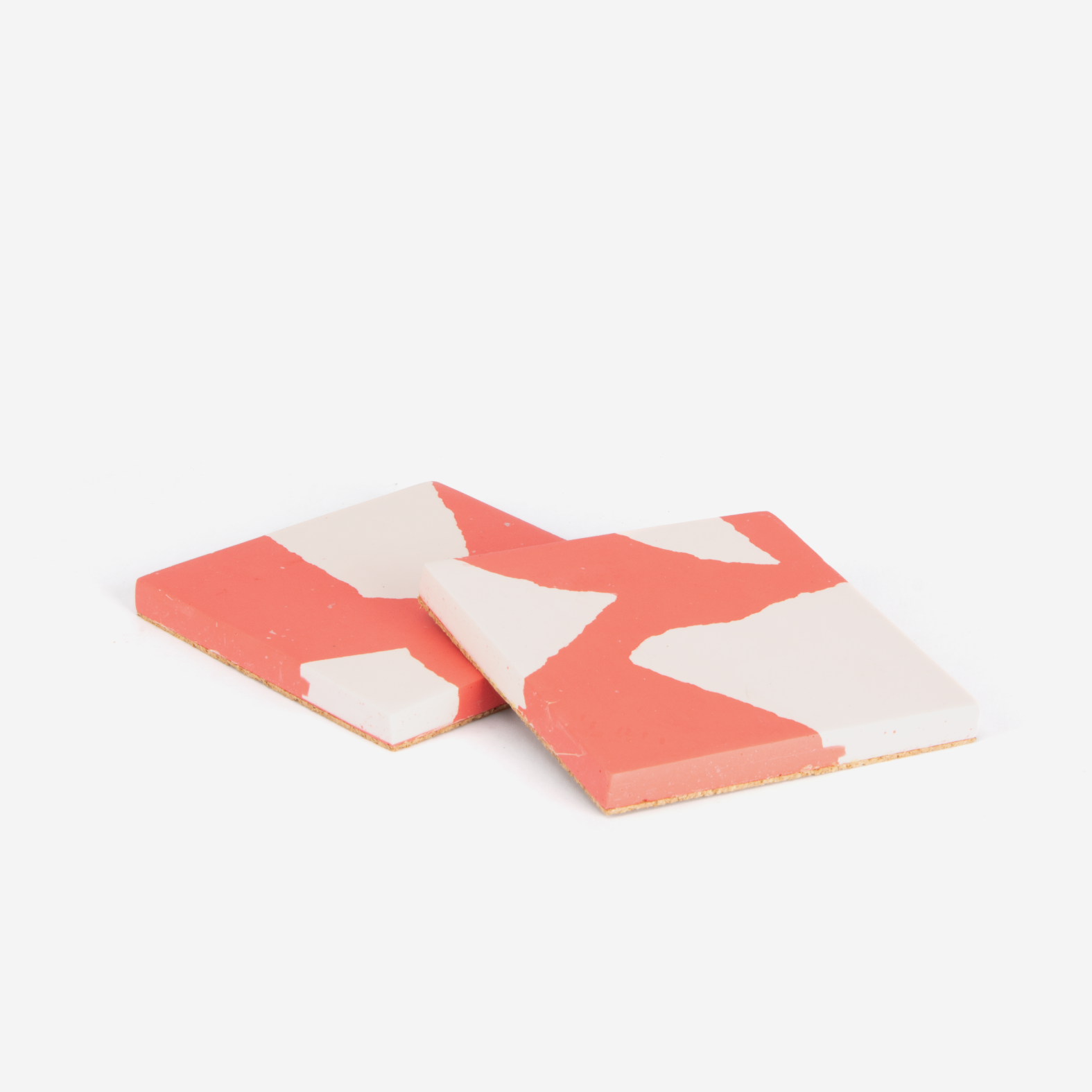 Set Of 2 Square Coasters - Pink Terrazzo