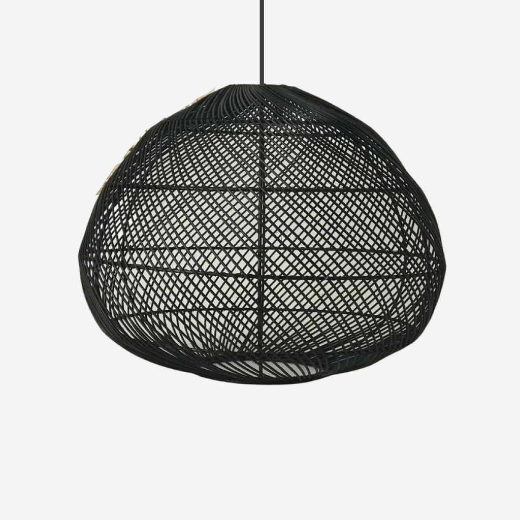 Shallot Rattan Pendant - Black