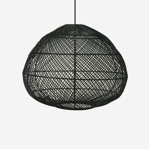 Shallot Rattan Pendant - Black