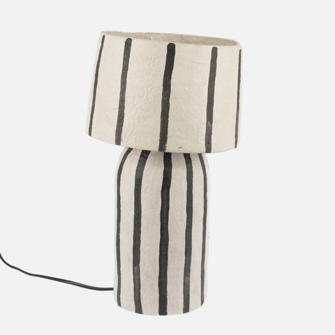 Sheba Table Lamp - Stone With Black Stripe