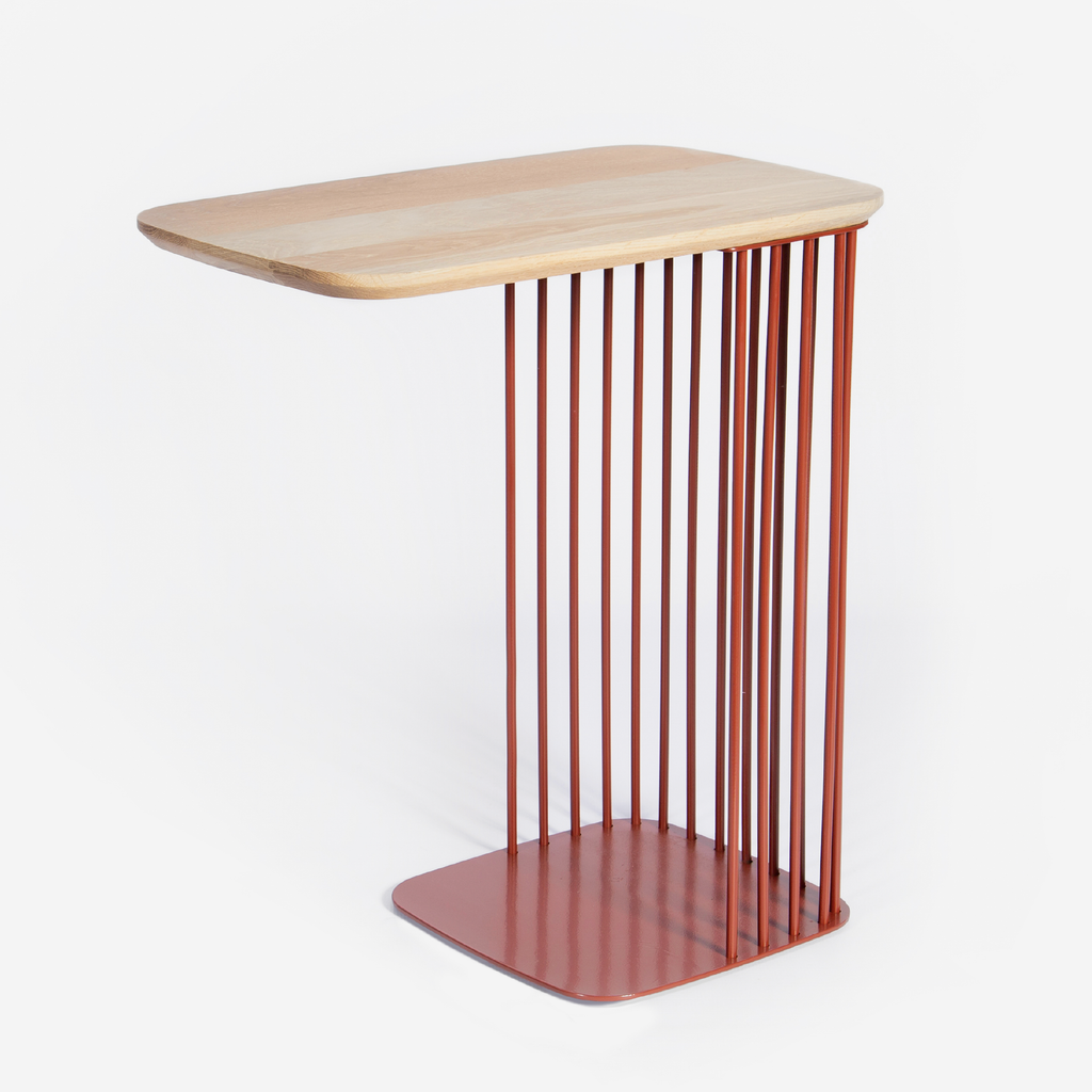 Spine Couch Table Oxide Red + Wood