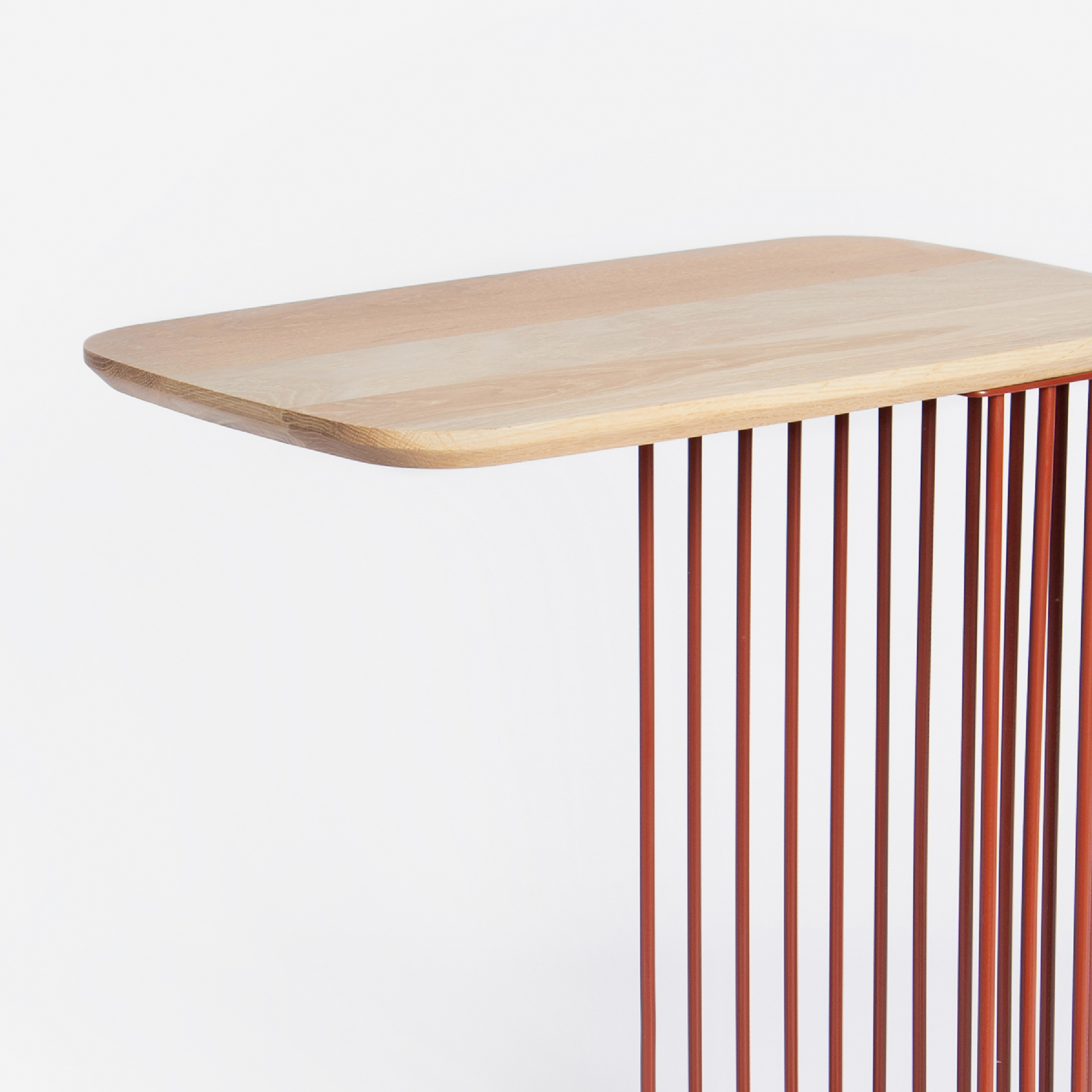Spine Couch Table Oxide Red + Wood