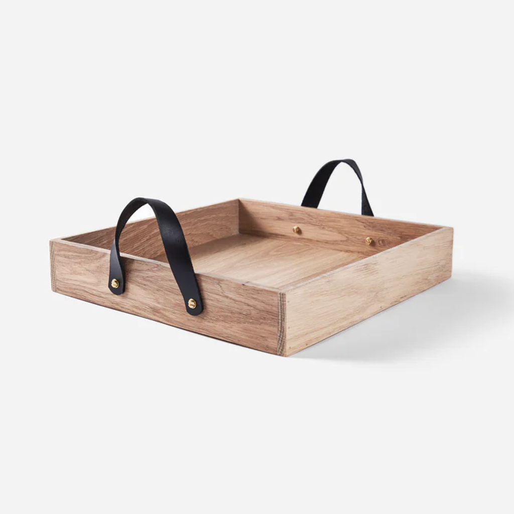 Square Serving Tray - Oak