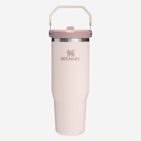 The IceFlow Flip Straw Water Bottle 890ml - Rose Quartz