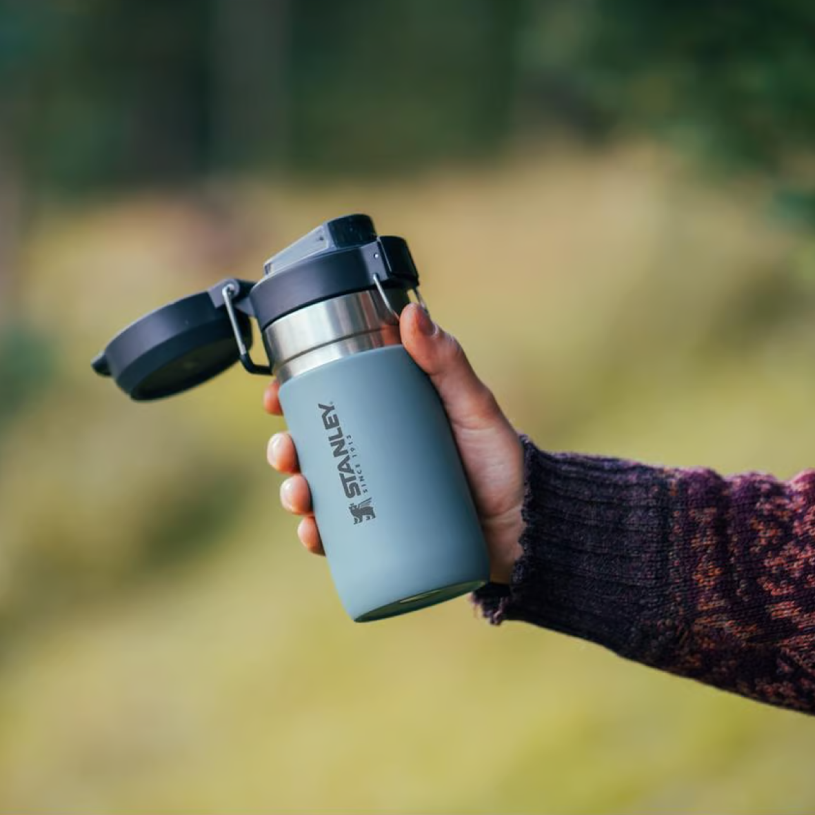 The Quick Flip Water Bottle 470ml - Shale