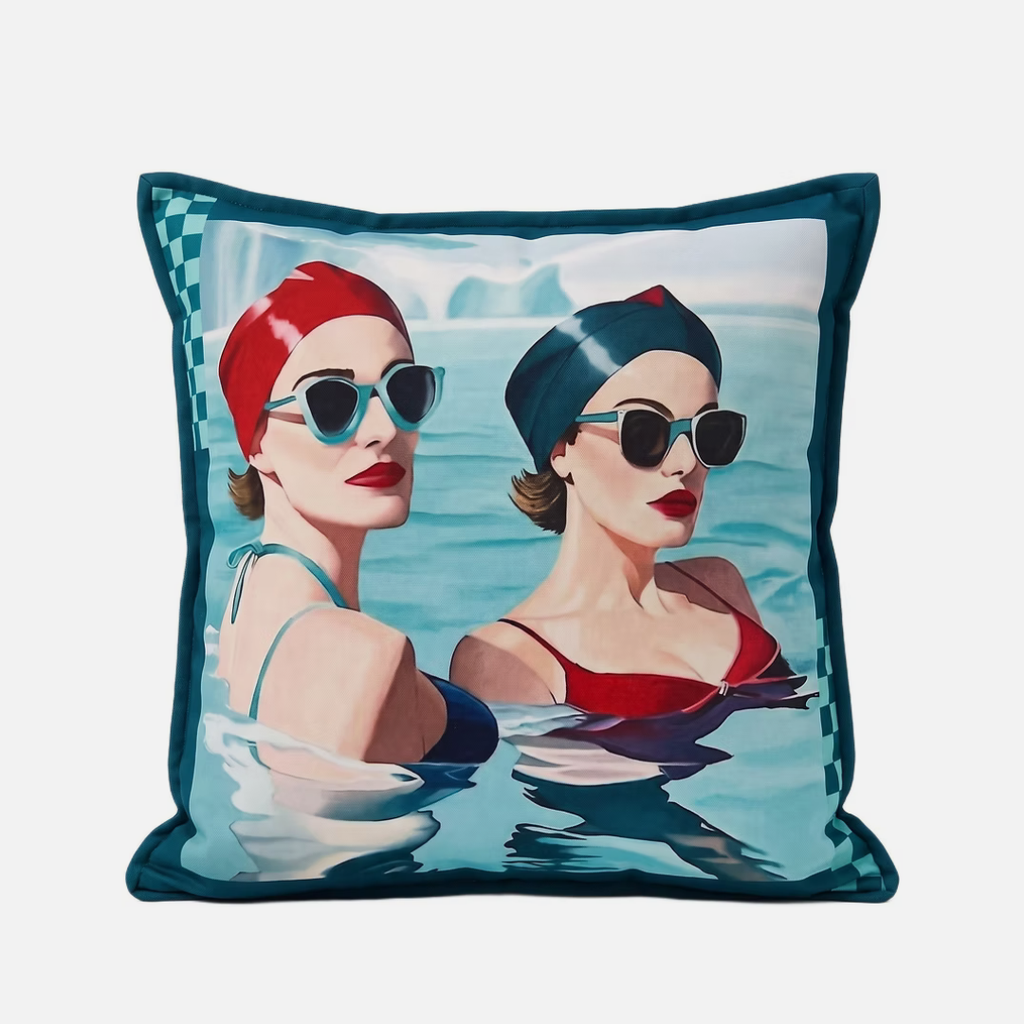 Teal Swimmers Scatter Cushion