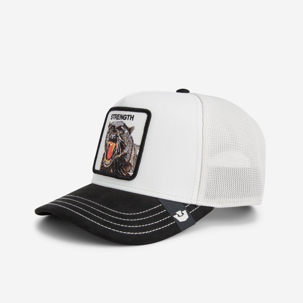 The Suede Strength Panther Trucker - Black & White