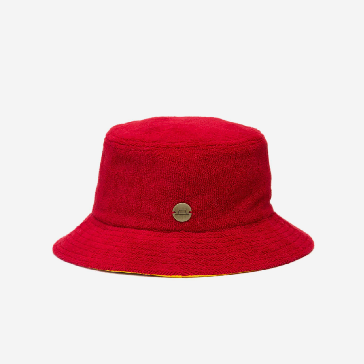 Towelling Bucket Hat - Red & Yellow