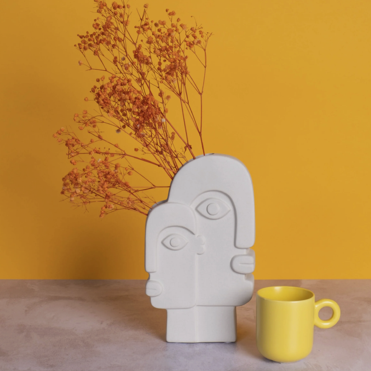 Two-Faced Ceramic Vase