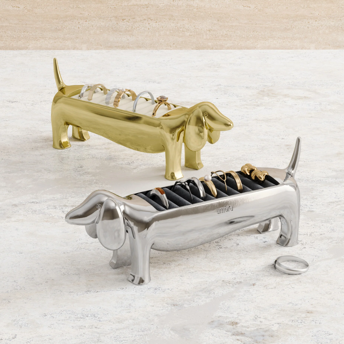 Dachsie Ring Holder - Brass