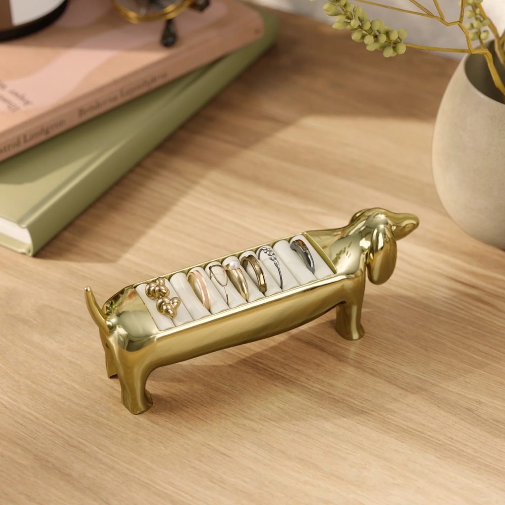 Dachsie Ring Holder - Brass