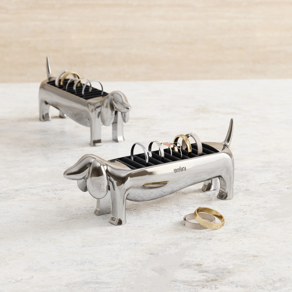 Dachsie Ring Holder - Chrome