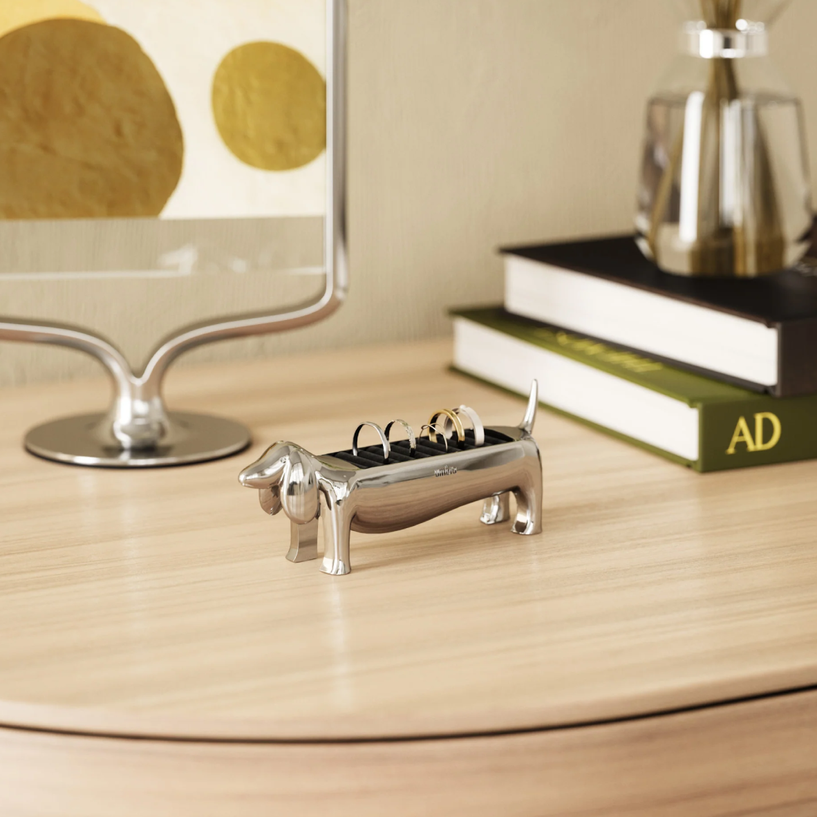 Dachsie Ring Holder - Chrome
