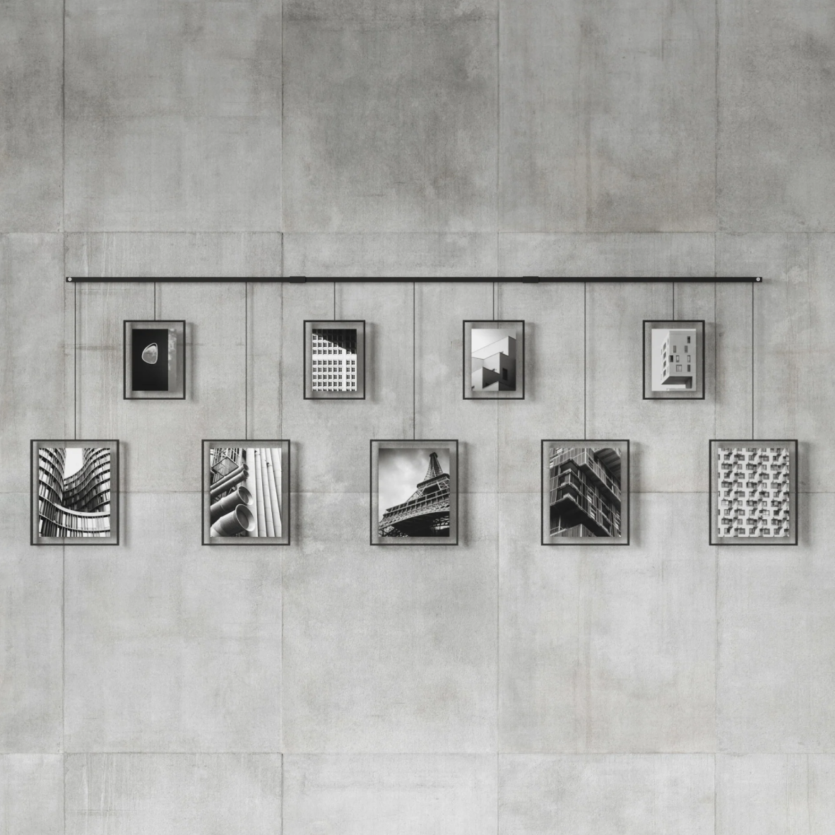 Exhibit Photo Display Set Of 9 - Black
