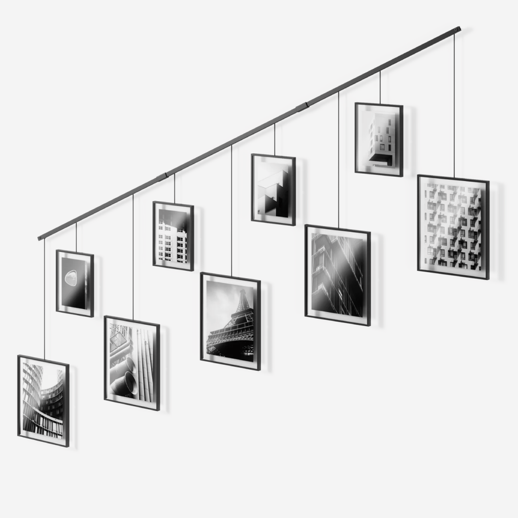 Exhibit Photo Display Set Of 9 - Black