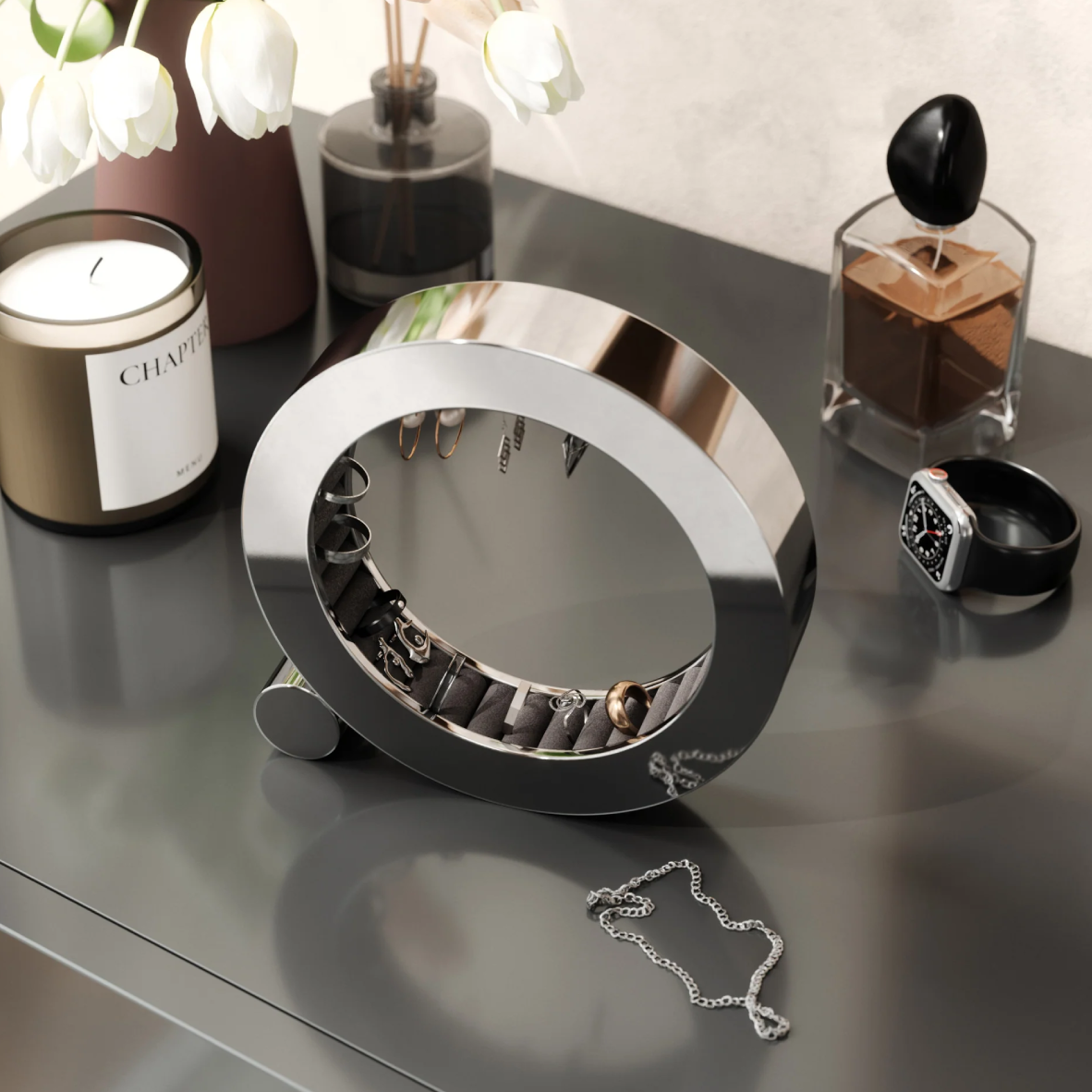 Ferris Metal Ring Holder - Chrome