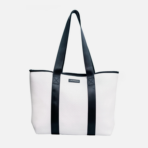 Neoprene Zipped Tote Bag -White