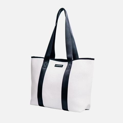 Neoprene Zipped Tote Bag -White