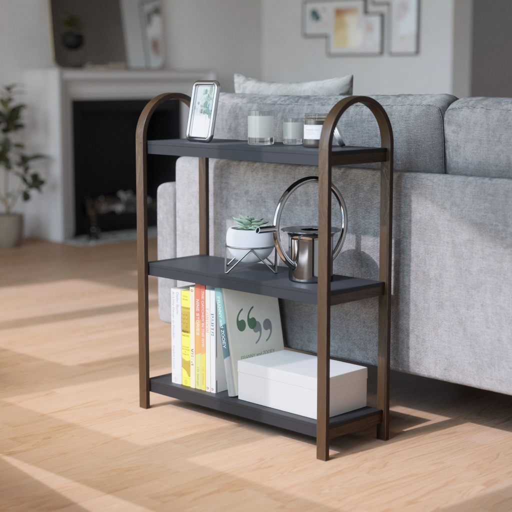 Bellwood Freestanding Shelf 3 Tier - Black and Walnut