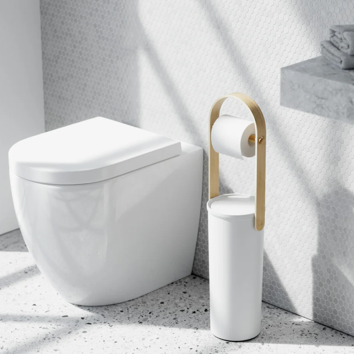 Bellwood Toilet Paper Stand - White & Natural