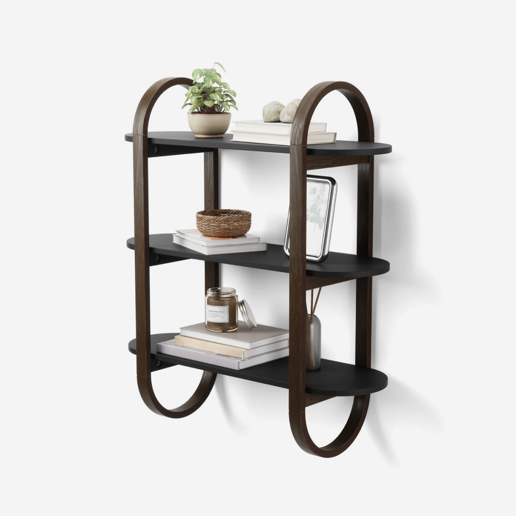 Bellwood Wall Shelf Black & Walnut