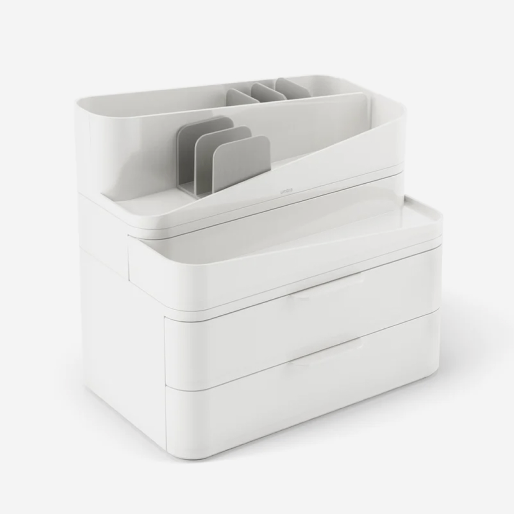 Glam Cosmetic Organiser Large - White & Grey