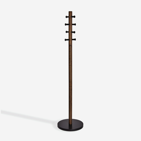 Pillar Coat Rack - Black & Walnut