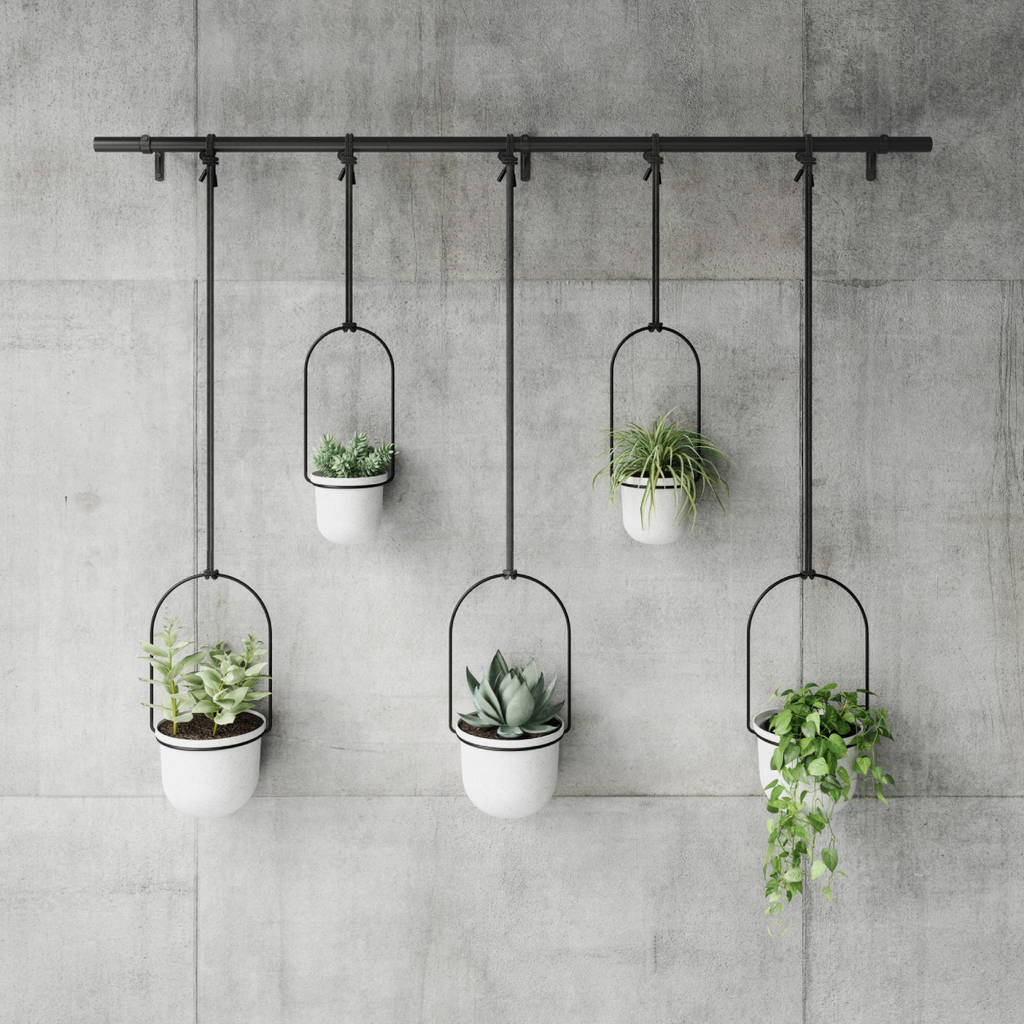 Triflora Hanging Planter 5 - Black & White