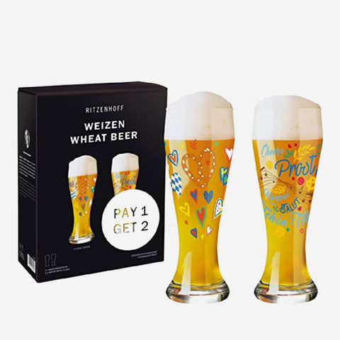 Weizen Wheat Beer Glass Set Of 2