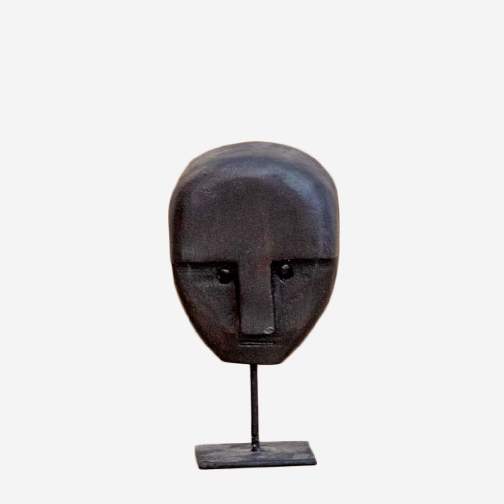 African Mask Stand - Round