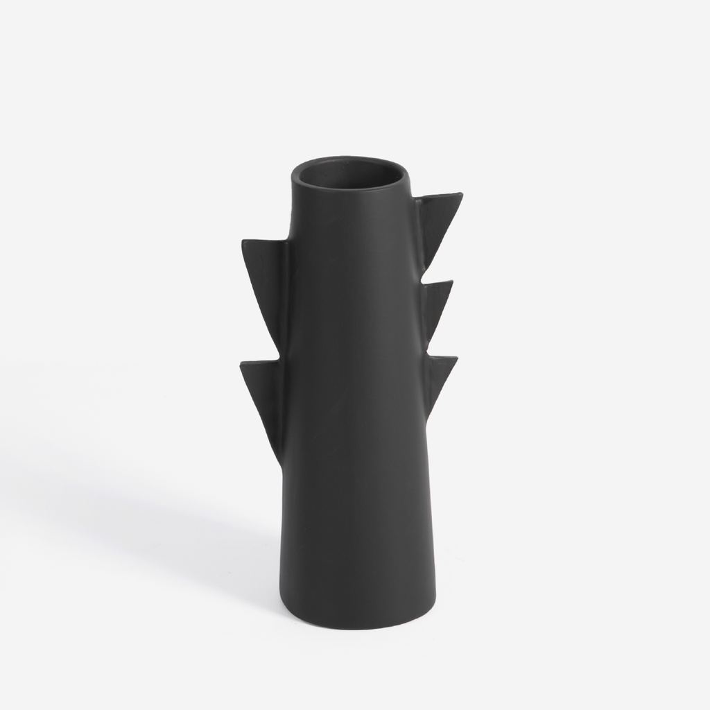 Zigzag Spike Vase - Black