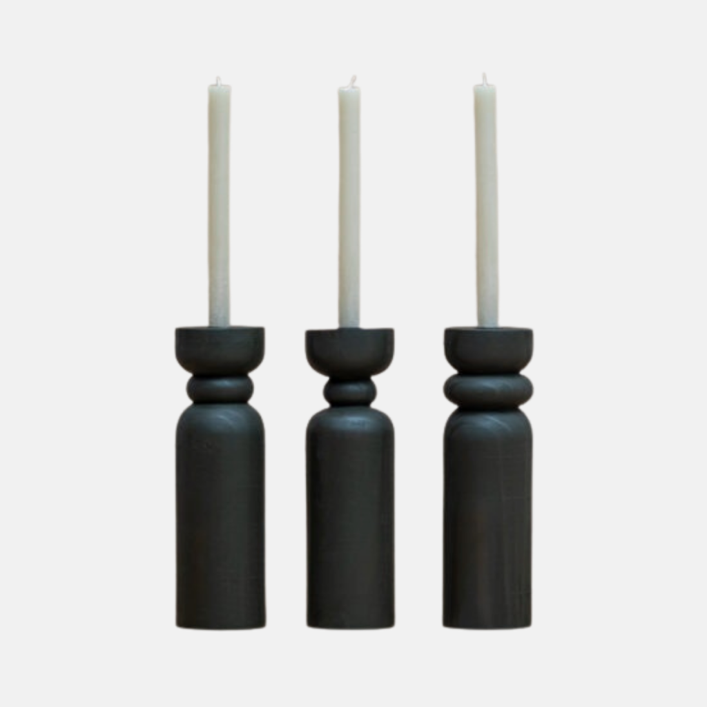 Zuri Candle Holders (Set of 3) - Black