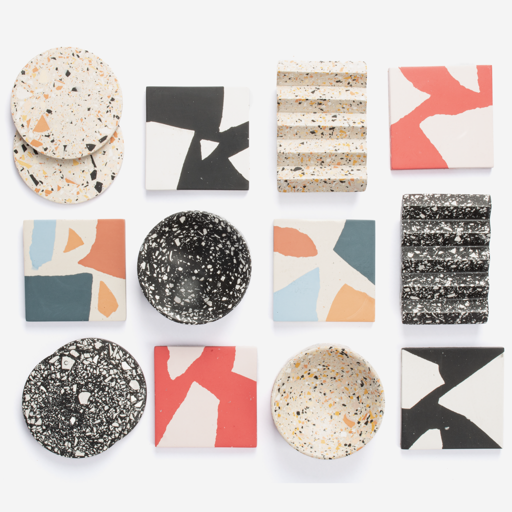 Set Of 4 Round Coasters - Nude Terrazzo