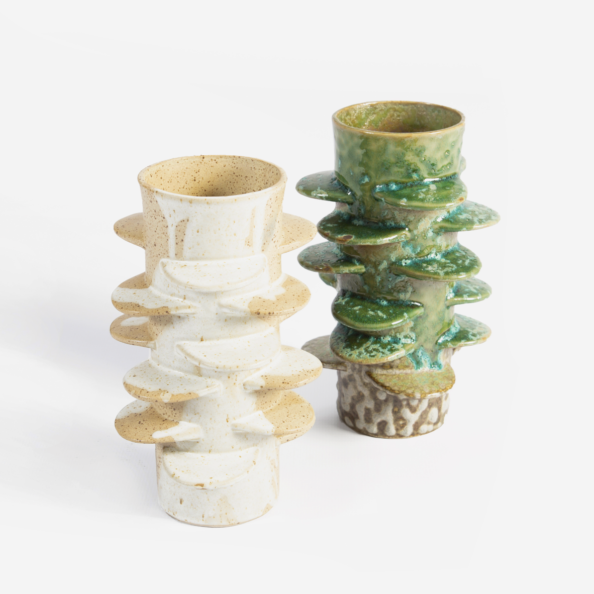 Ceramic Vase - Terracotta & White