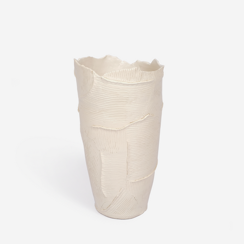 Corrugated Vase - Milk