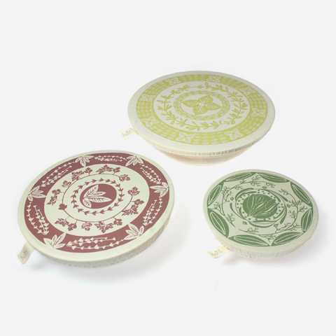 Dish and Bowl Covers - Set of 3 - Herbs