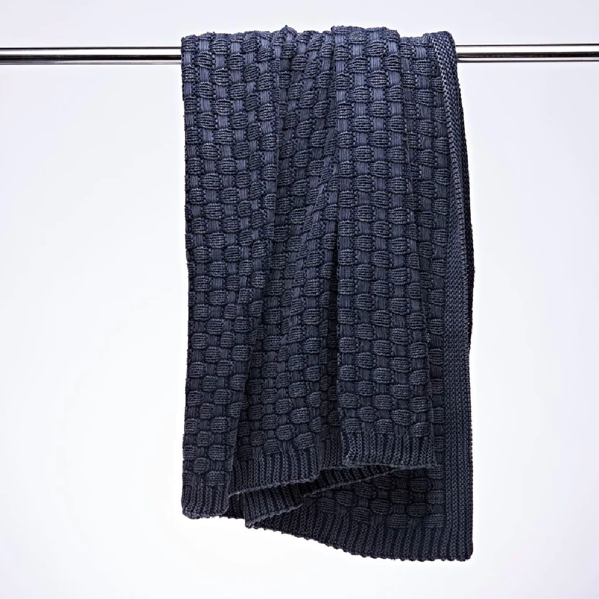 Cotton Knit Throw -  Peacock Stonewash