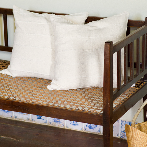 Country Cushion Cover With Stripes - Natural